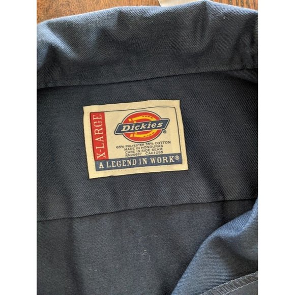 Men's Dickies Long Sleeve Button Front Work Shirt Size XL Blue Pockets Machanic - Picture 6 of 6